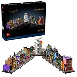 LEGO Diagon Alley Building Set with Purple, Blue, and Gray
